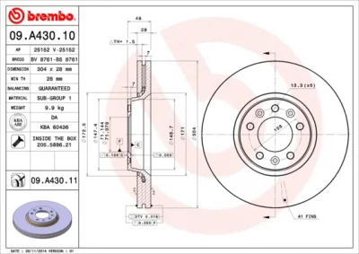 09.A430.11 BREMBO Тормозной диск