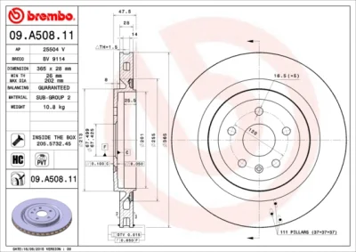 09.A508.11 BREMBO Тормозной диск