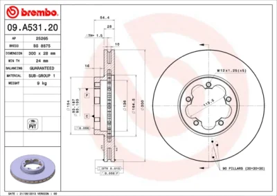 09.A531.20 BREMBO Тормозной диск
