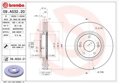 Тормозной диск BREMBO 09.A532.21
