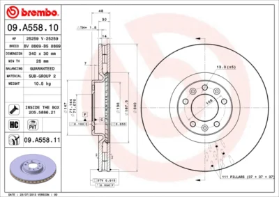 09.A558.10 BREMBO Тормозной диск