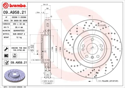 09.A958.21 BREMBO Тормозной диск