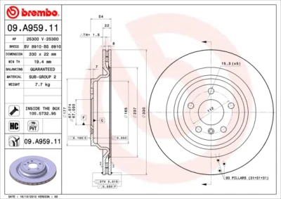 09.A959.11 BREMBO Тормозной диск