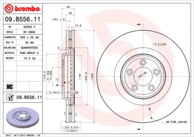 09.B556.11 BREMBO Тормозной диск