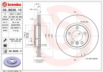 Тормозной диск BREMBO 09.B638.11