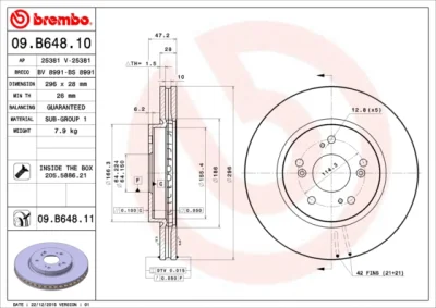 Тормозной диск BREMBO 09.B648.10
