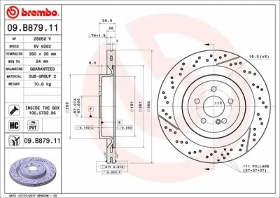 Тормозной диск BREMBO 09.B879.11