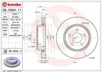 Тормозной диск BREMBO 09.C004.11