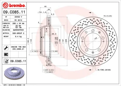 Тормозной диск BREMBO 09.C085.11