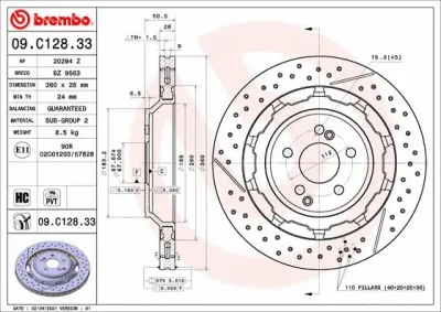 Тормозной диск BREMBO 09.C128.33