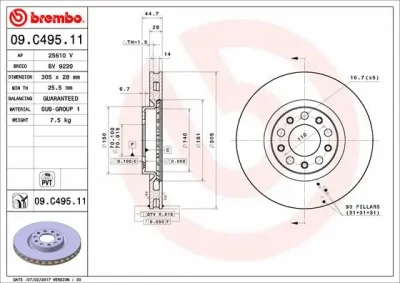 Тормозной диск BREMBO 09.C495.11