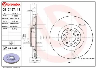 Тормозной диск BREMBO 09.C497.11
