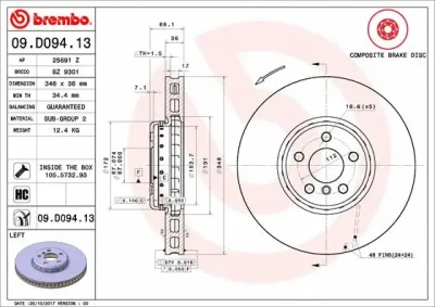 09.D094.13 BREMBO Тормозной диск