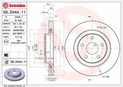 Тормозной диск BREMBO 09.D444.11
