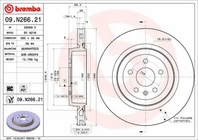 Тормозной диск BREMBO 09.N266.21