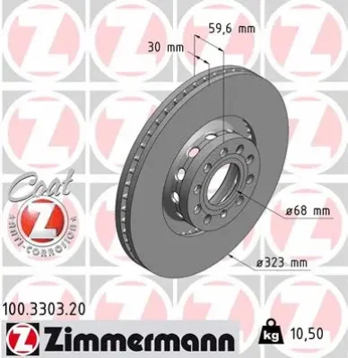 100.3303.20 ZIMMERMANN Тормозной диск