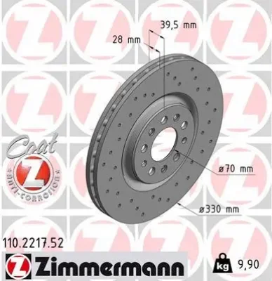 Тормозной диск ZIMMERMANN 110.2217.52