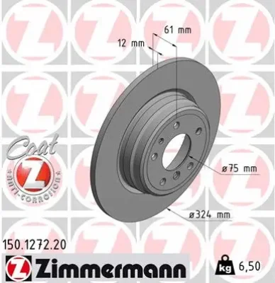 Тормозной диск ZIMMERMANN 150.1272.20