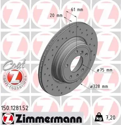 150.1281.52 ZIMMERMANN Тормозной диск