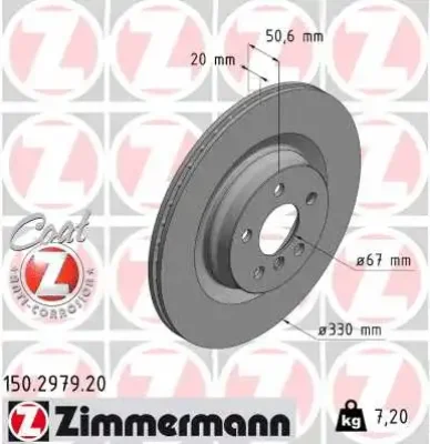 Тормозной диск ZIMMERMANN 150.2979.20