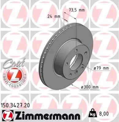 150.3427.20 ZIMMERMANN Тормозной диск