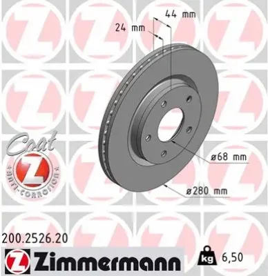 200.2526.20 ZIMMERMANN Тормозной диск