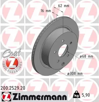 200.2529.20 ZIMMERMANN Тормозной диск