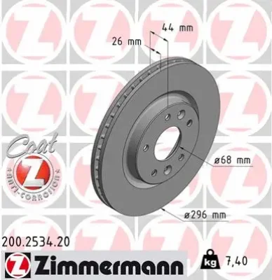 200.2534.20 ZIMMERMANN Тормозной диск