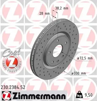 Тормозной диск ZIMMERMANN 230.2384.52