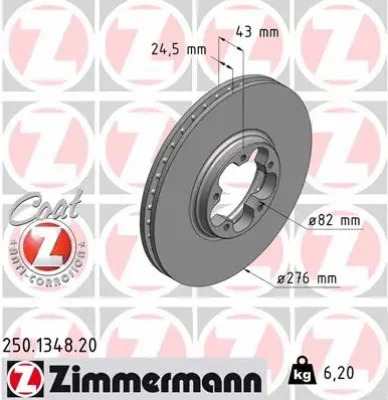 250.1348.20 ZIMMERMANN Тормозной диск