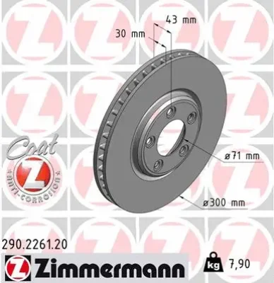 Тормозной диск ZIMMERMANN 290.2261.20