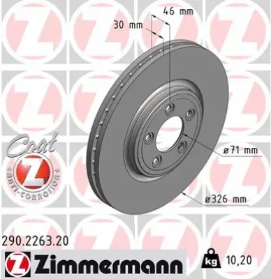 Тормозной диск ZIMMERMANN 290.2263.20