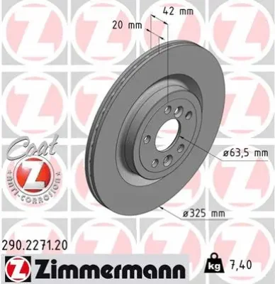 Тормозной диск ZIMMERMANN 290.2271.20