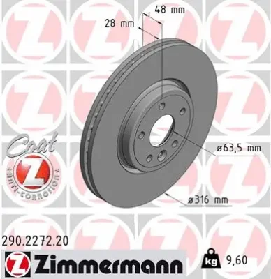 Тормозной диск ZIMMERMANN 290.2272.20