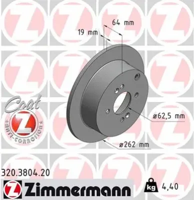 320.3804.20 ZIMMERMANN Тормозной диск