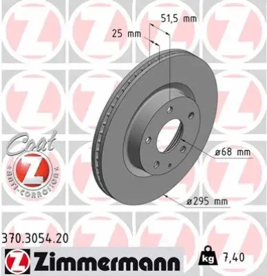 Тормозной диск ZIMMERMANN 370.3054.20