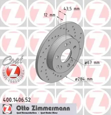 400.1406.52 ZIMMERMANN Тормозной диск