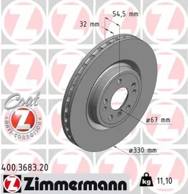 Тормозной диск ZIMMERMANN 400.3683.20