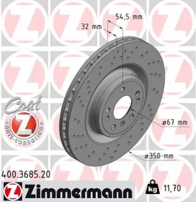 400.3685.20 ZIMMERMANN Тормозной диск