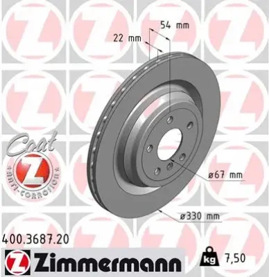 Тормозной диск ZIMMERMANN 400.3687.20