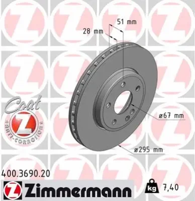 Тормозной диск ZIMMERMANN 400.3690.20