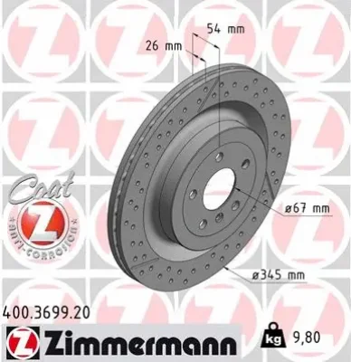 400.3699.20 ZIMMERMANN Тормозной диск