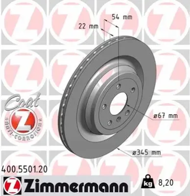 Тормозной диск ZIMMERMANN 400.5501.20