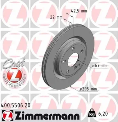 Тормозной диск ZIMMERMANN 400.5506.20