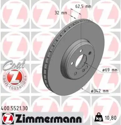 Тормозной диск ZIMMERMANN 400.5521.30