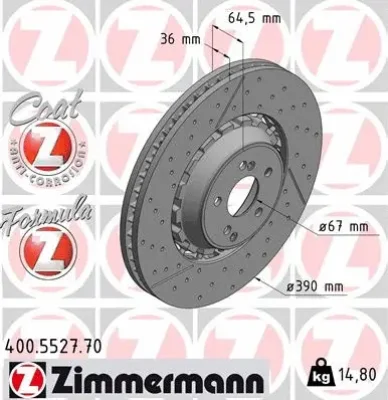 Тормозной диск ZIMMERMANN 400.5527.70