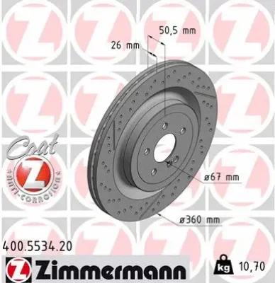 Тормозной диск ZIMMERMANN 400.5534.20
