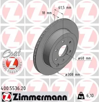 Тормозной диск ZIMMERMANN 400.5536.20