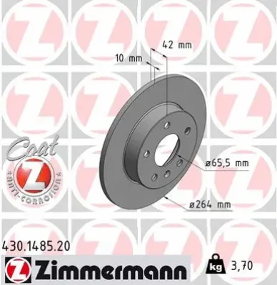 430.1485.20 ZIMMERMANN Тормозной диск