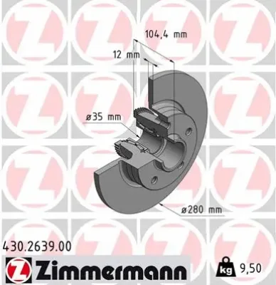 Тормозной диск ZIMMERMANN 430.2639.00